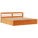 vidaXL Massivholzbett 180 x 200 cm Wachsbraun
