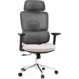 HJH Office Ergomy Pro Netzstoff Dunkelgrau/Beige