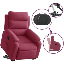 vidaXL Relaxsessel mit Aufstehhilfe Samt 144,5 x 82 x 0 cm Weinrot