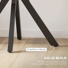 Homcom Esstisch Ø 78 cm rustikal-braun