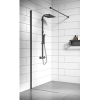 Duschwand Florida 60 x 200cm Glas Duschabtrennung Gunmetal - Walk-In Dusche Nano Duschtrennwand