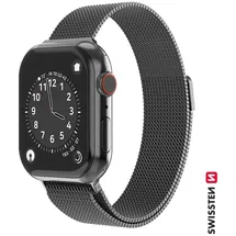 Swissten Mesh band für Apple Watch 42-49 mm Schwarz