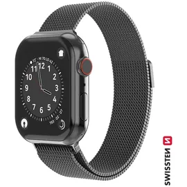 Swissten Mesh band für Apple Watch 42-49 mm Schwarz