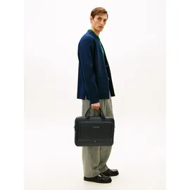 Tommy Hilfiger Laptoptasche TOMMY HILFIGER "TH CENTRAL COMPUTER BAG", Gr. B/H/T: 39cm x 28cm x 5,5cm, schwarz, Lederimitat, Taschen Laptoptasche, Unisex Geschäftstasche, Notebooktasche mit zusätzlichem Tragegriff