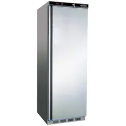 Kühlschrank FOSSA | 1x abschließbare Tür | 350 Liter, HxBxT 185x60x58,5cm | +2/+8°C | Edelstahl + CHEFGASTRO Geschirrtuch