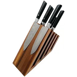 Zayiko hochwertiger magnetischer Messerblock Messerbrett Fächer Nussbaum für bis zu 14 Messer
