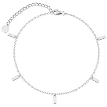 XENOX Fußkettchen Damen Basic Zirkonia Sterlingsilber XS10084