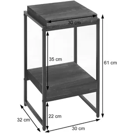 Mendler Blumentisch HWC-K71, Blumenregal Beistelltisch Pflanzregal, MVG-zertifiziert MDF Metall ~ dunkelgrau, 61cm
