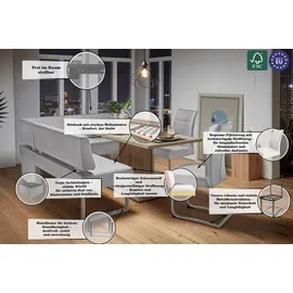 Home Affaire Rab 200 x 88 x 160 cm Microfaser langer Schenkel links hellgrau/silberfarben