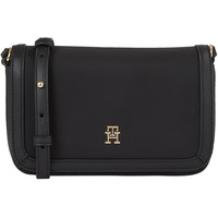 Tommy Hilfiger Umhängetasche TH Essential Flap Crossover Nachhaltig, Schwarz (Black),