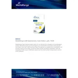 MEDIARANGE USB Stick 16GB gelb MR972 2.0/DT50/16GB