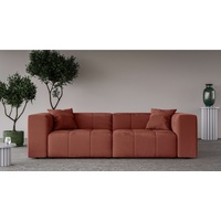 Home Affaire 3-Sitzer »ERIZ Big Sofa, XXL, auch in Bouclé«, moderne Steppung, incl. 2 Zierkissen, B/T/H: 278/104/70 cm rot