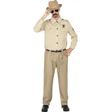 Funidelia | Jim Hopper Stranger Things Kostüm mit Hut Official Netflix für Herren Kostüm für Erwachsene & Verkleidung für Partys, Karneval & Halloween - Braun