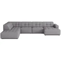 Emoebel24 Ecksofa U-form links 364x262x70 cm modular Sofa Bergi Graphit - Grau