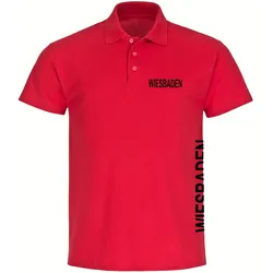multifanshop Poloshirt - Wiesbaden - Brust & Seite - Druck schwarz - Polo