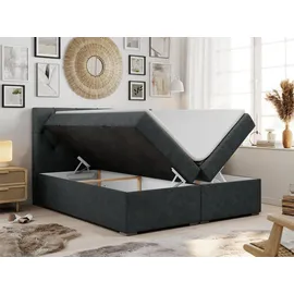 MKS Boxspringbett 160 x 200 cm H3 Dunkelgrau