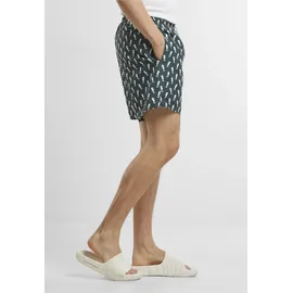 URBAN CLASSICS Badeshorts Urban Classics Herren Pattern Swim Shorts Grün S