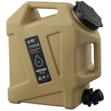 RuiDay Camping Wasserkanister,12L Wasserbehälter mit Hahn,Camping Wassertank mit Griffen,Tragbarer Trinkwasserkanister,Getränke Wasserkanister BPA-frei für Wandern Camping Picknick (Khaki)