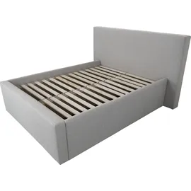 Home Affaire Polsterbett HOME AFFAIRE "Dalina", grau (hellgrau), B:231cm H:124cm L:247cm, Struktur (100% Polyester), Betten, Polsterbett, geradliniges Kopfteil, in 5 Breiten, auch in 220cm Länge