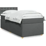 vidaXL Boxspringbett 180 x 200 cm Dunkelgrau