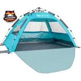 Dewur Strandmuschel 2-4 Personen Pop up Strandzelt UPF 50+ UV Sonnenschutz Wasse