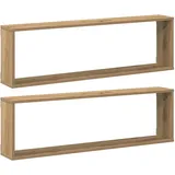 vidaXL Würfel-Wandregale 2 Stk. 100 x 15 x 30 cm Braun