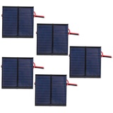 Estink Kleine Polykristalline Solarzelle, 5 Stück 5,5 V, 0,6 W Mini-Solarbatterie-Panel, Polykristallines Silizium Solarpanel mit 30-cm-Kabel, 65 x 65 mm, DIY, Wissenschaft Projekte, Spielzeug