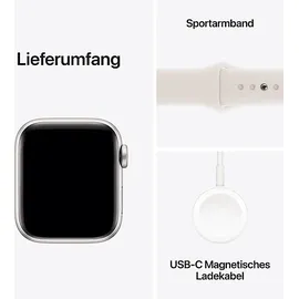 Apple Watch SE GPS + Cellular 40 mm Aluminiumgehäuse Polarstern, Sportarmband Polarstern S/M