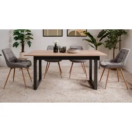 furn.design Malta 160 x 75 x 90 cm Eiche Sonoma schwarz