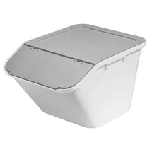 SmartStore Aufbewahrungskiste Stack-it M 39 x 39 x 37 cm 1-tlg. grau/weiß
