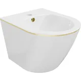 Mexen Lena Hänge-Bidet, Weiß/gold Linie - 35224805
