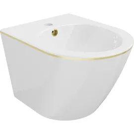 Mexen Lena Hänge-Bidet, Weiß/gold Linie - 35224805