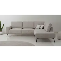 otto home Ecksofa OTTO HOME "Vosby", beige (natural), B:260cm H:85cm T:208cm, 90% polyester, 10% nylon, Sofas, Ecksofa, 260 cm, Chenille, mit dekorativer Kedernaht, Wellenunterfederung