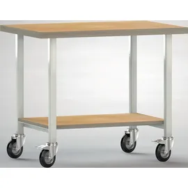 KLW-LUTZ BETRIEBSEINRICHTUNGEN Werkbank B1000xT700xH840mm Buche Multiplex lichtgrau 1Ablageboden KLW-LUTZ BETR.