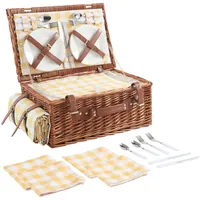casa.pro Picknickkorb Brindisi Komplettset für 4 Personen 40 x 30 x 20 cm braun