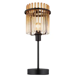 Tischleuchte Beistelllampe Schreibtischlampe Nachttischlampe Glas Amber