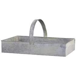 Chic Antique Aufbewahrungskasten mit Henkel aus Zink, 54 x 32 x 10 cm, antique zink
