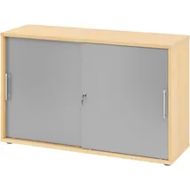 bümö Aktenschrank 2 Ordnerhöhen 80 x 40 x 200 Ahorn/silber