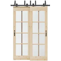 VidaXL Schiebetürbeschlag-Set 152,5 cm Stahl Schwarz