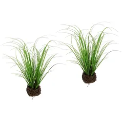 Kunstpflanze I.GE.A. "Gras im Reisig", grün, B:20cm H:30cm L:20cm, Kunststoff, Kunstpflanzen, Künstlicher Grasbusch, 2er Set
