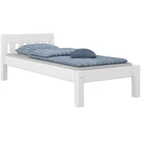 Erst-Holz Futonbett Einzelbett 100x200 Massivholzbett Kiefer weiß Bettrahmen mit