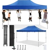 COBIZI Faltpavillon 3x3 Wasserdicht Stabil Winterfest ohne Seitenwand,Pop Up Pavillon Partyzelt,Sonnenschutz Gartenpavillon,Pavillon Faltbar mit Handtasche(3 mal 3m Schwarz)