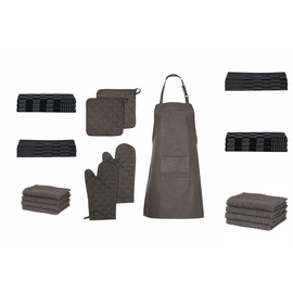 vidaXL 15-tlg. Handtuch-Set Ofenhandschuhe Topfhalter Baumwolle