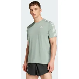 adidas Herren T-Shirt Own the Run 3-Streifen, SILGRN, S