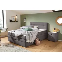 Jockenhöfer Boxspringbett »Carmen« mit Bettkasten und Topper, erhältlich in 120 & 140cm Breite dunkelgrau 369/19, , 91353306-0 Strukturstoff