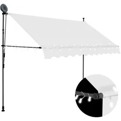 vidaXL Einziehbare Markise Handbetrieben mit LED 250 cm Creme