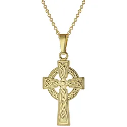 trendor 39782 Keltenkreuz 333 Gold mit vergoldeter Silberkette, 50 cm