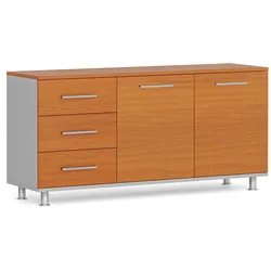 Schrank zum Tisch PRIMO links, grau / Kirschbaum
