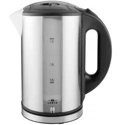 Lentz Edelstahl Wasserkocher mit abnehmbaren Filter, 2200 W, Kapazität: 1,7 L | mit LED Beleuchtung