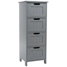 Relaxdays Badezimmerschrank mit 4 Schubladen 30 x 82 x 30 cm Grau